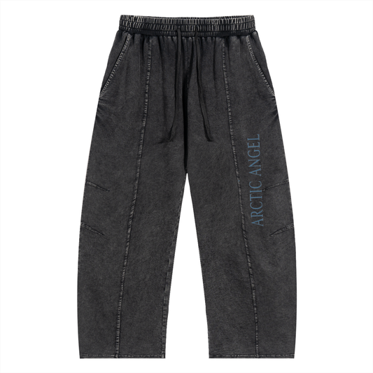 Snow Wash Drawstring Cotton Pants